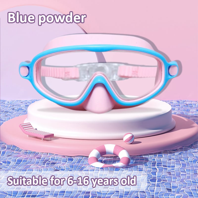 🏊♀️HD children's large frame waterproof and anti-fog swimming goggles🥽