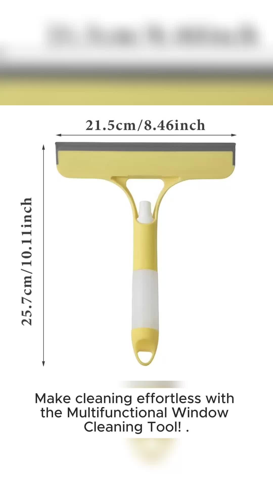 3 in 1 Window Cleaning Scraper, Squeegee and Scrubber with Spray, Multifunctional Household Cleaning Tool, Car Windshield Cleaner,Lightweight Silicone Microfiber Wipe