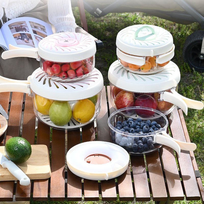Collapsible Fresh-Keeping Container with Lid – Storage & Strainer in One