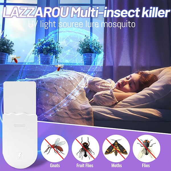 (1 Device + 5 Refills)Fruit Fly Traps for Indoors,Gnat Traps for House Indoor Plug-in Light for Flies