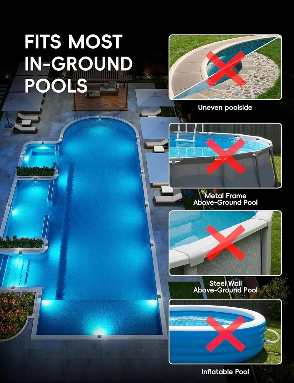 Poolside Solar light, Solar Light for Swimming Pool✨