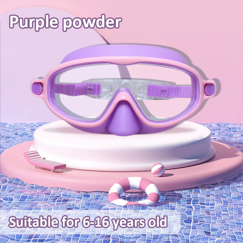 🏊♀️HD children's large frame waterproof and anti-fog swimming goggles🥽