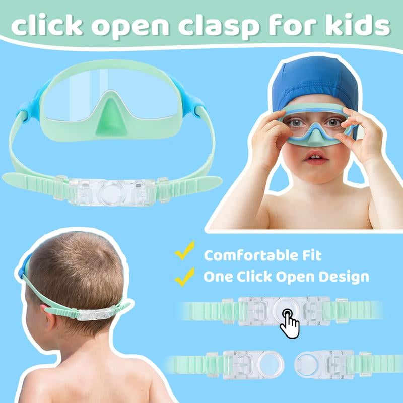 🏊♀️HD children's large frame waterproof and anti-fog swimming goggles🥽