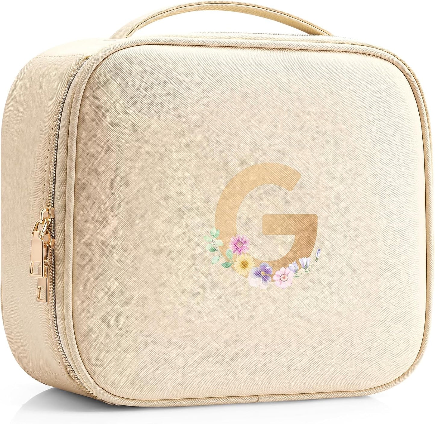 Faye | Travel Makeup Bag with Printed Initials