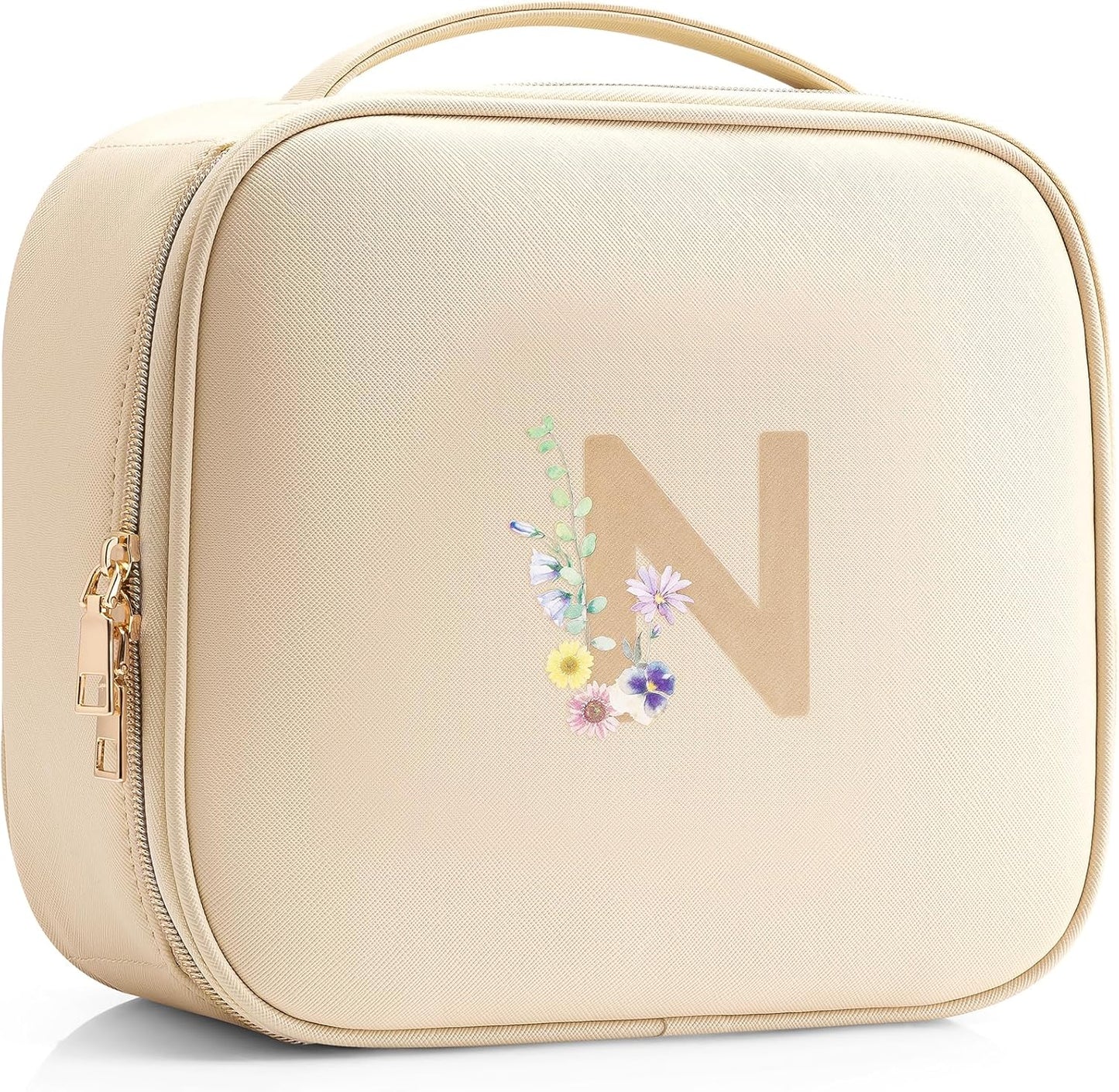Faye | Travel Makeup Bag with Printed Initials