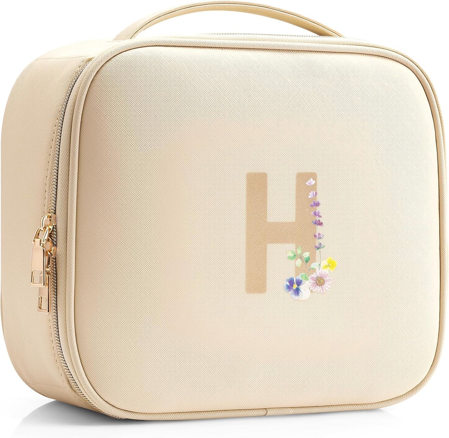 Faye | Travel Makeup Bag with Printed Initials