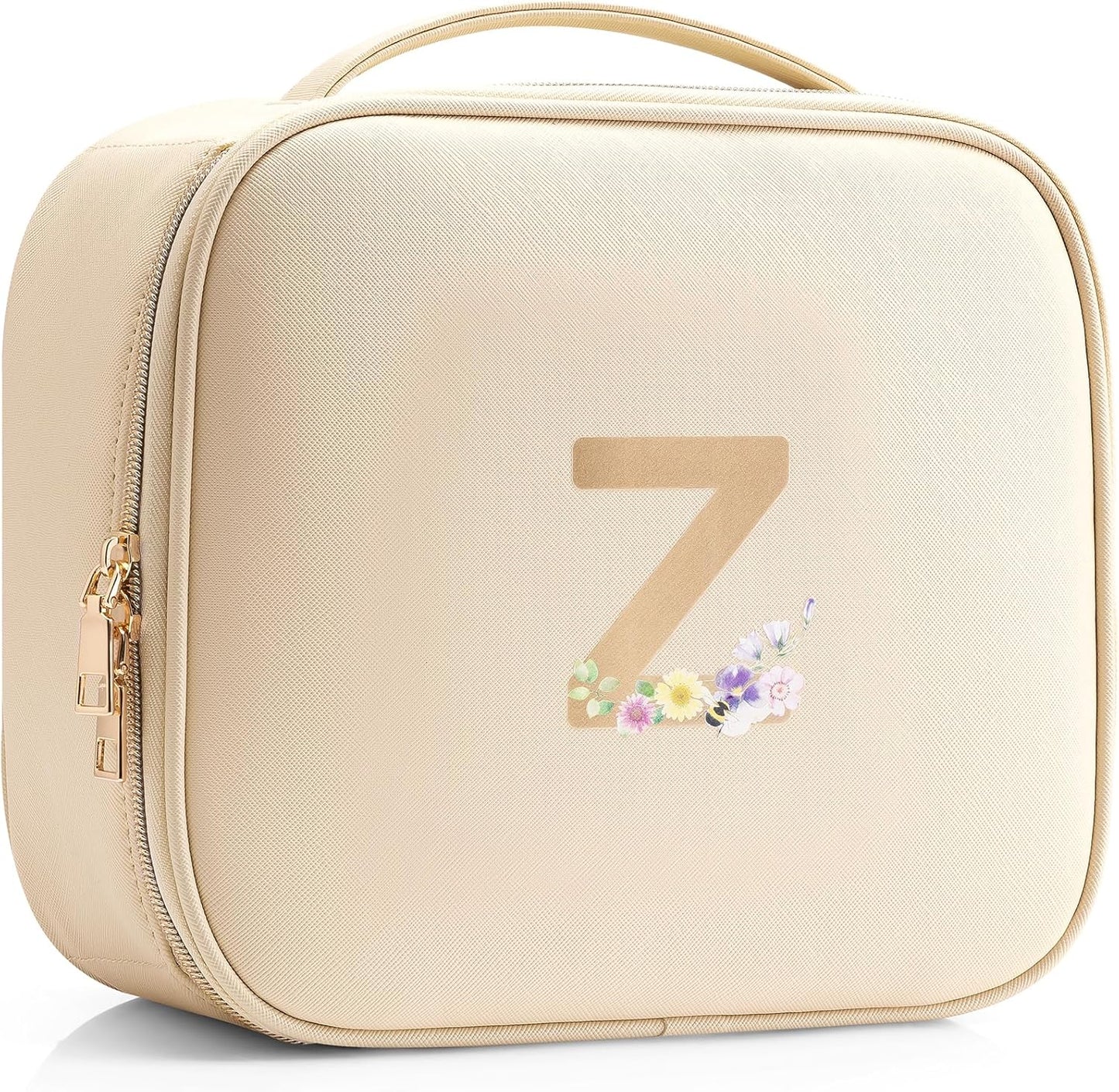 Faye | Travel Makeup Bag with Printed Initials