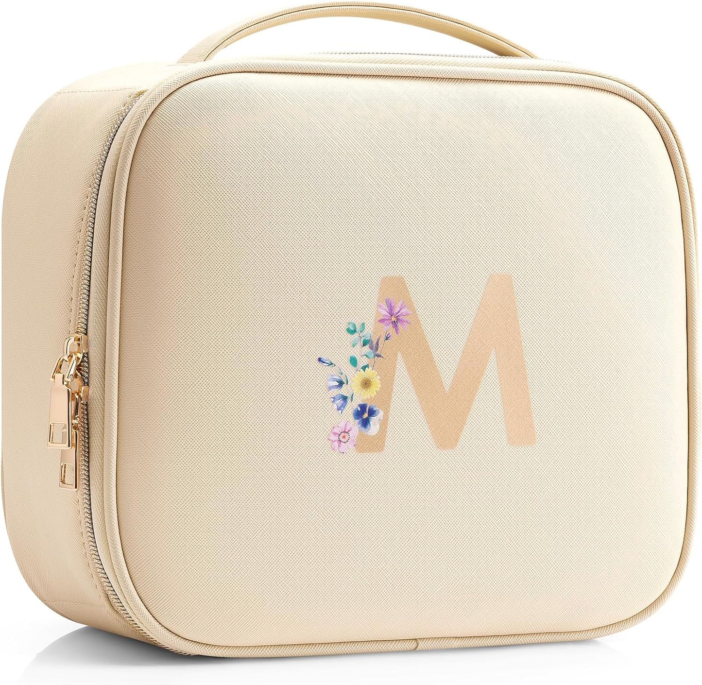 Faye | Travel Makeup Bag with Printed Initials