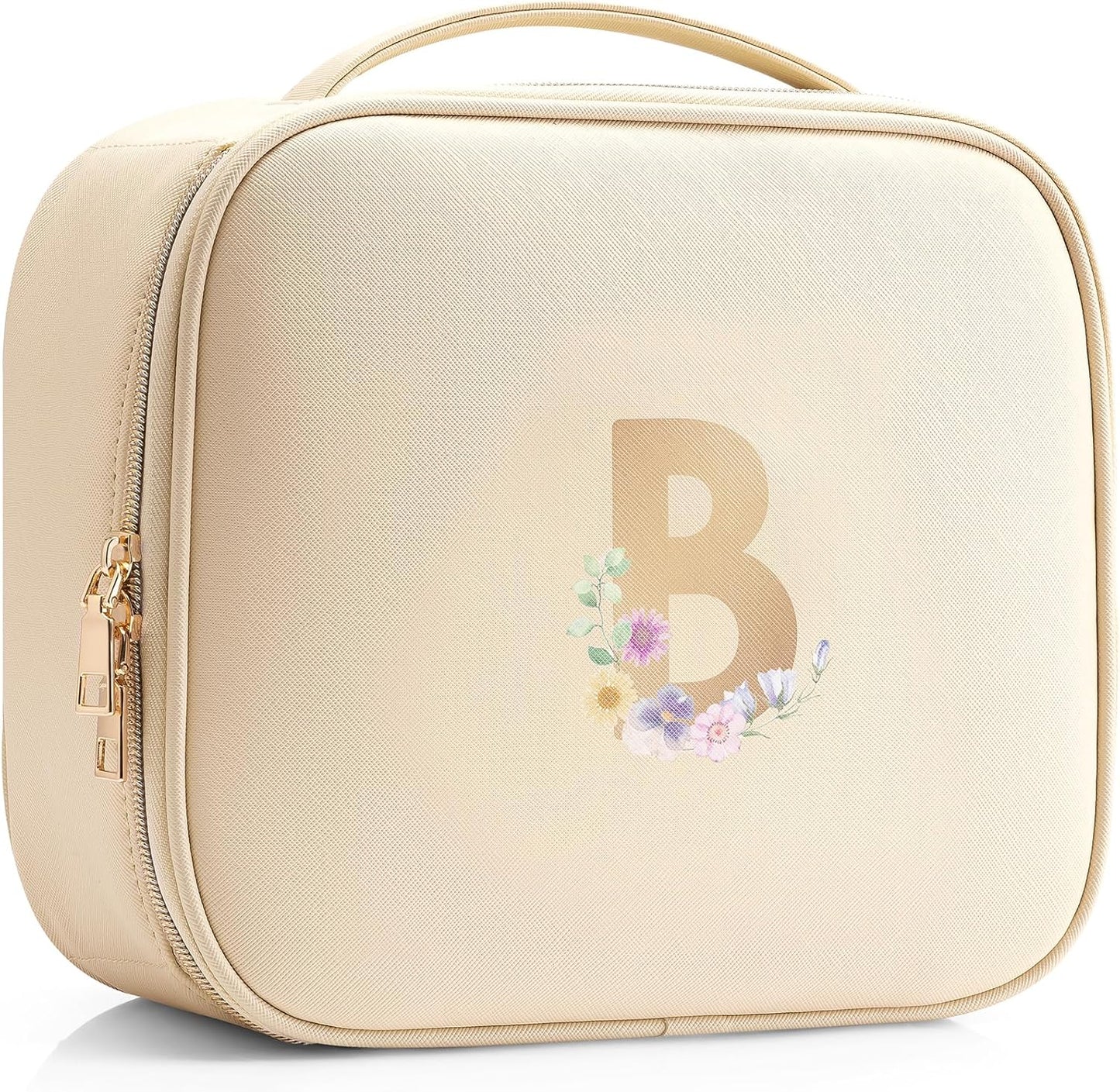 Faye | Travel Makeup Bag with Printed Initials