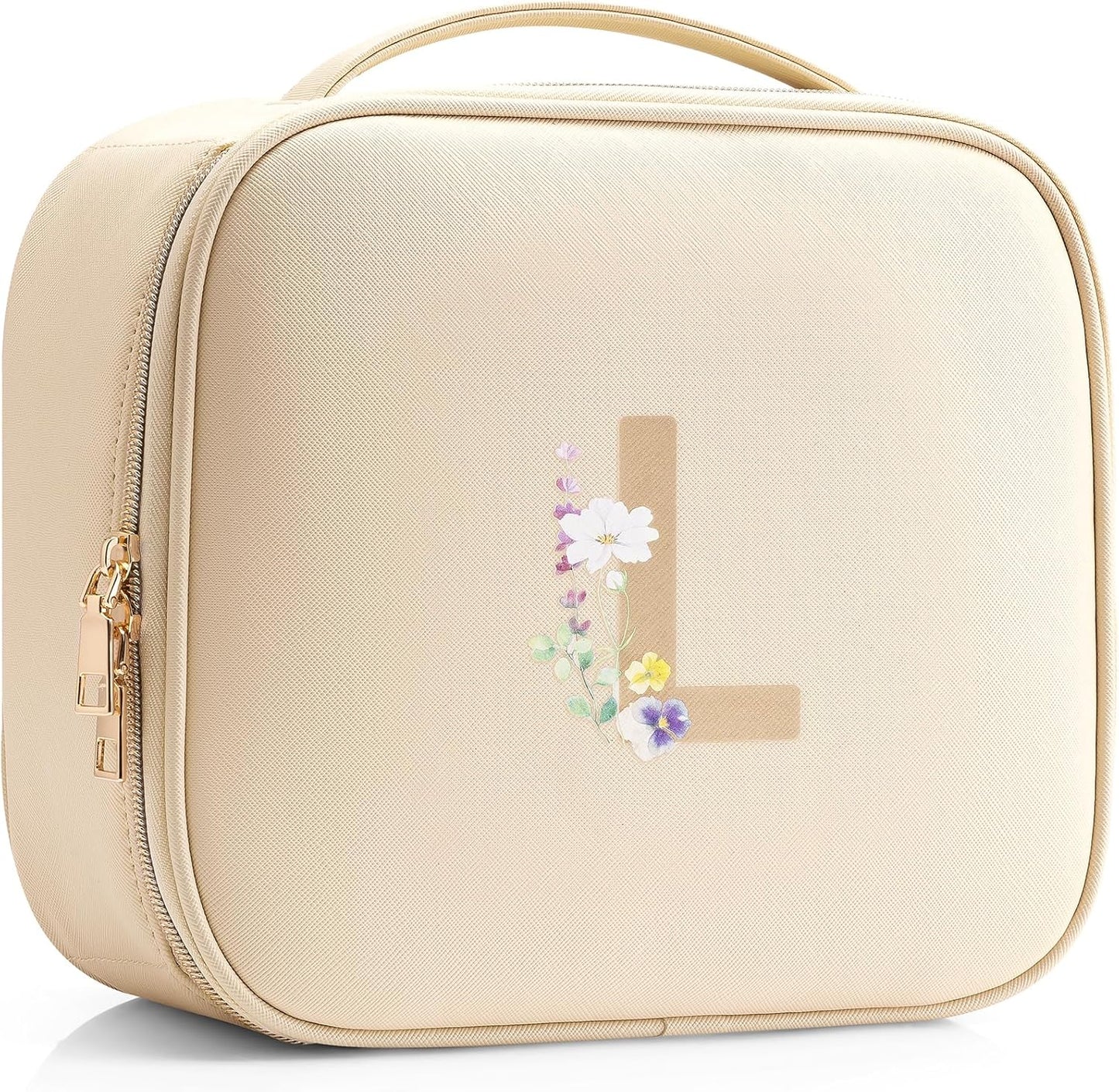 Faye | Travel Makeup Bag with Printed Initials