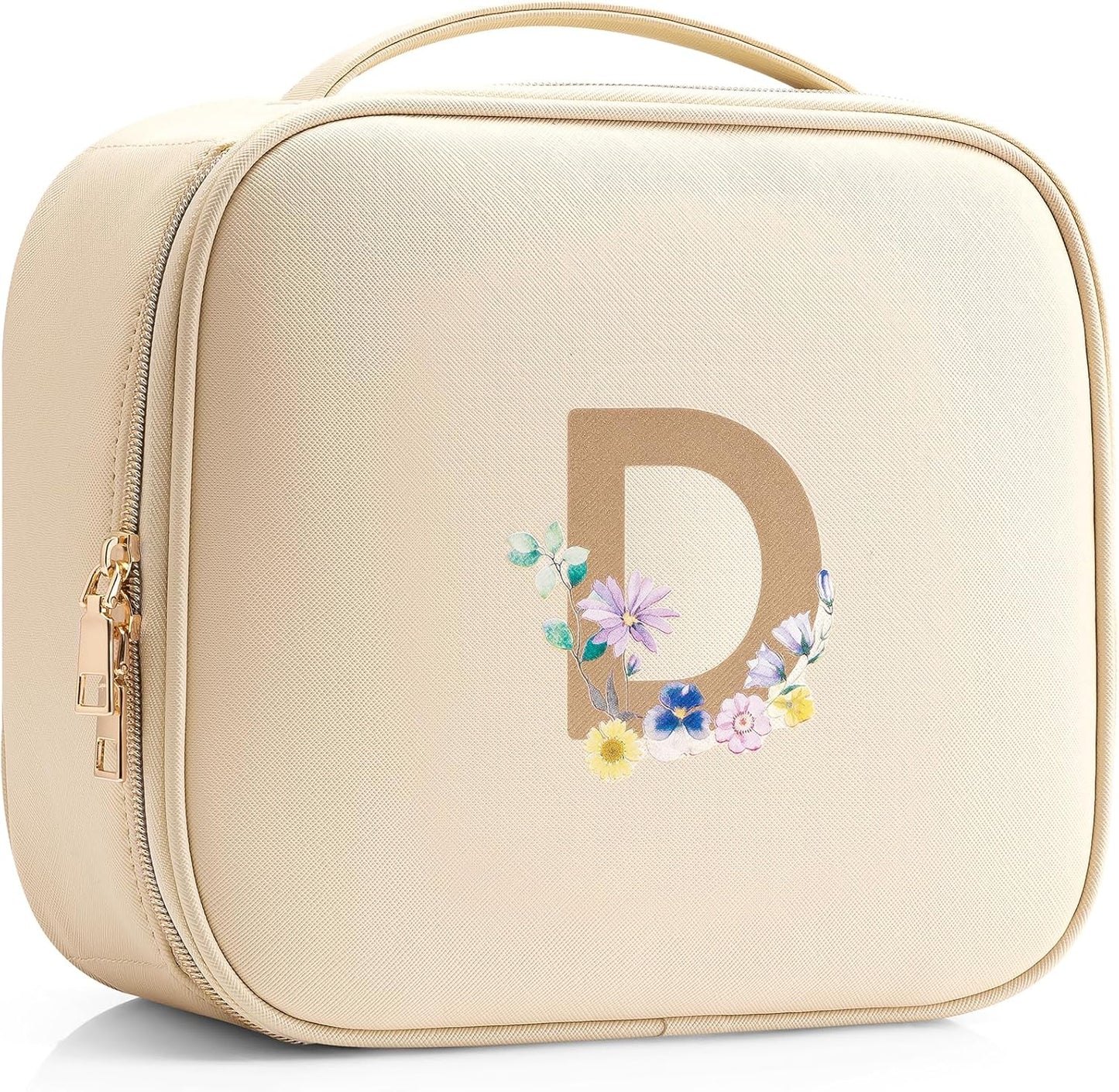 Faye | Travel Makeup Bag with Printed Initials