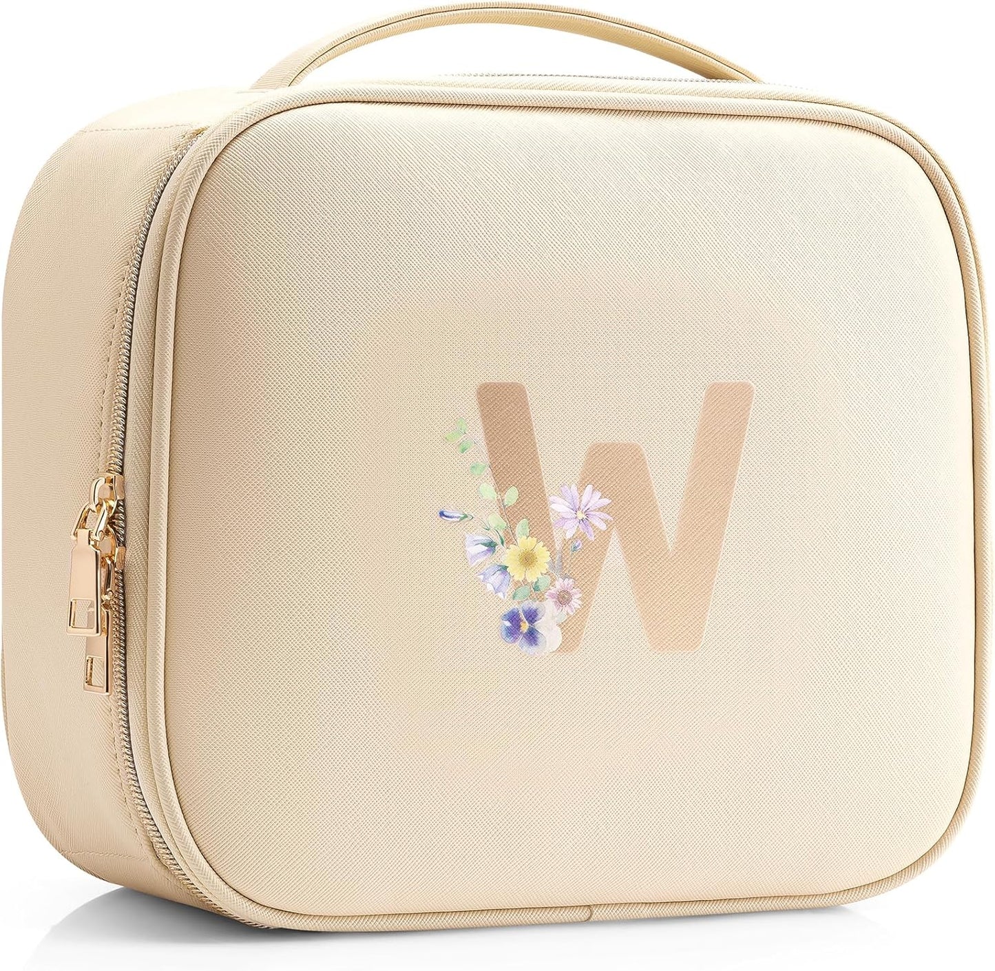Faye | Travel Makeup Bag with Printed Initials