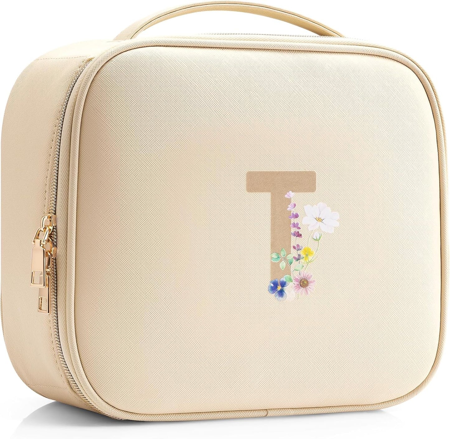 Faye | Travel Makeup Bag with Printed Initials