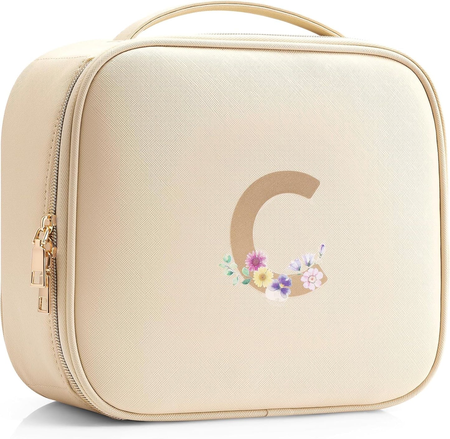 Faye | Travel Makeup Bag with Printed Initials