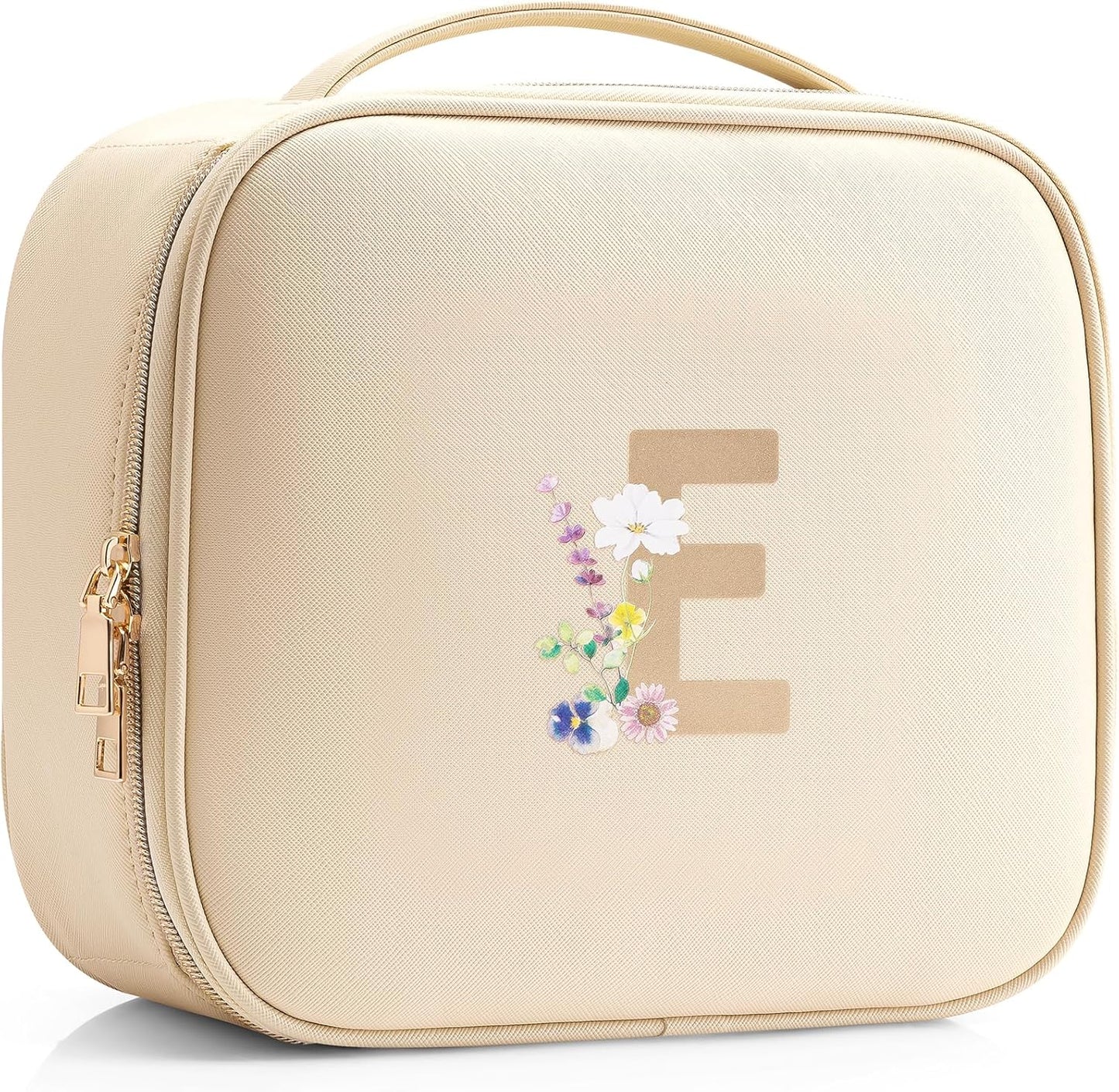 Faye | Travel Makeup Bag with Printed Initials