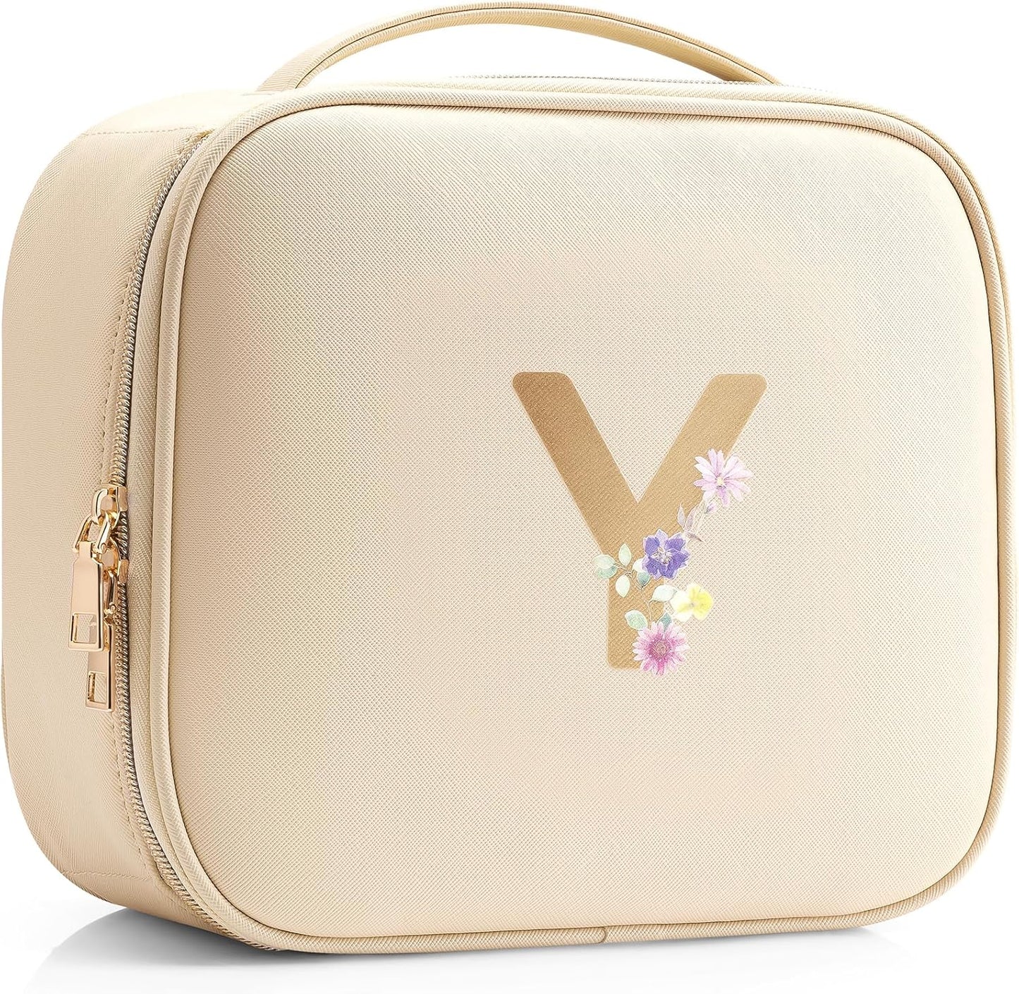 Faye | Travel Makeup Bag with Printed Initials