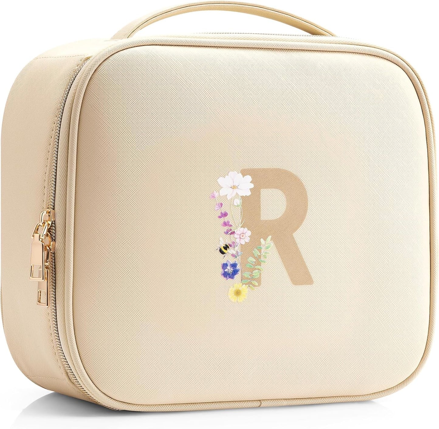 Faye | Travel Makeup Bag with Printed Initials