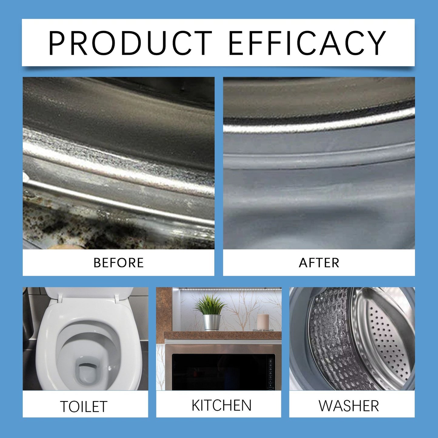 DIRT STAINS REMOVER Gel Cleaner Heavy Duty Stain Cleaner for Front Loader Washing Machine Seal