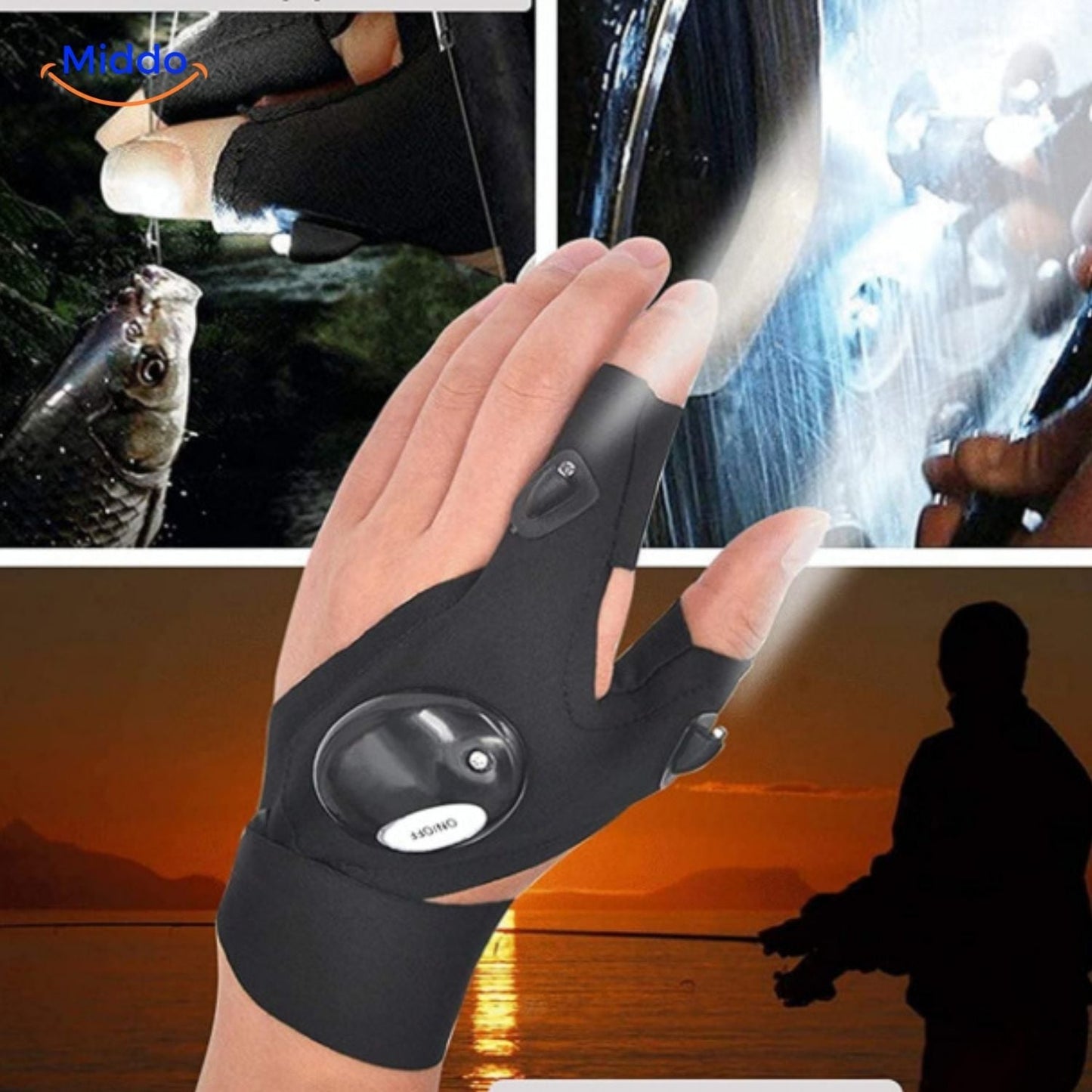 LightGrip™ Handschoenen | LED Verlichting voor Nachtlopen, Fietsen en vissen!