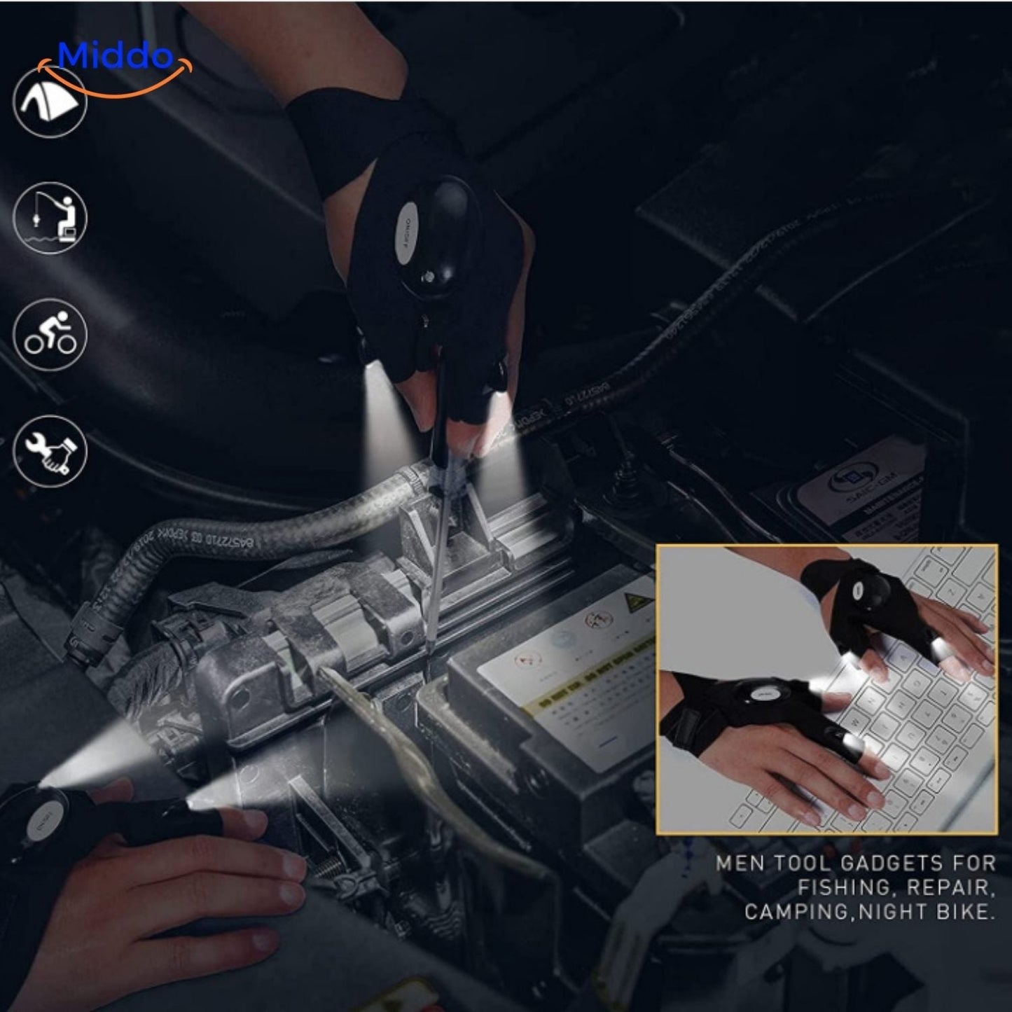 LightGrip™ Handschoenen | LED Verlichting voor Nachtlopen, Fietsen en vissen!