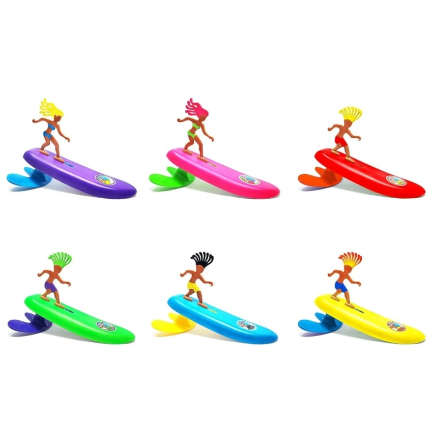 Wave Powered Mini-Surfer and Surfboard Toy