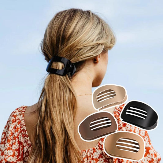 4pcs Solid Color Flat Hair Clips Set – Minimalist Acrylic Barrettes for Women