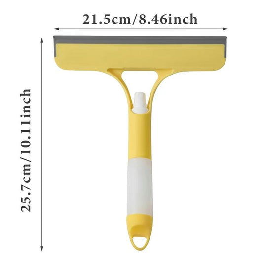 3 in 1 Window Cleaning Scraper, Squeegee and Scrubber with Spray, Multifunctional Household Cleaning Tool, Car Windshield Cleaner,Lightweight Silicone Microfiber Wipe