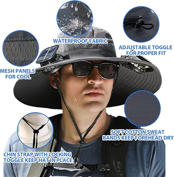 2025 New Ultralight Solar Fan Sun Hat – Lighter Than a Baseball!⚾(Only 11oz)