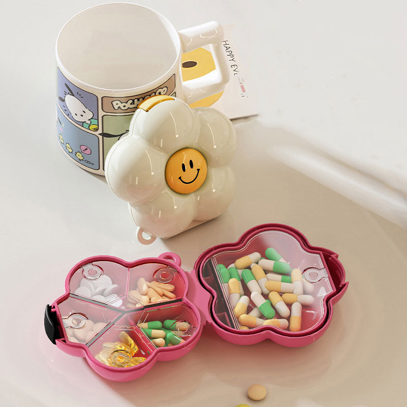 Dopamine Floral Portable Pill Organizer – Travel-Friendly Design