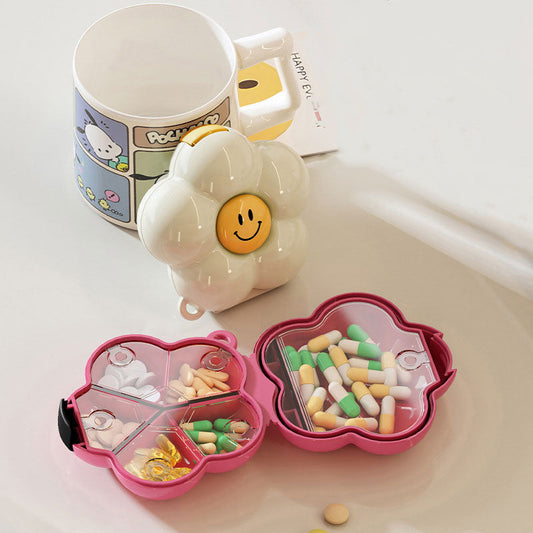 Dopamine Floral Portable Pill Organizer – Travel-Friendly Design