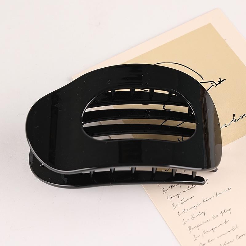 4pcs Solid Color Flat Hair Clips Set – Minimalist Acrylic Barrettes for Women