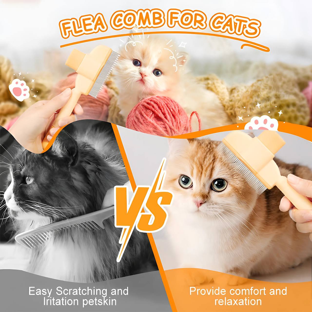 🔥Self-cleaning Pet Flea Comb Grooming Brush
