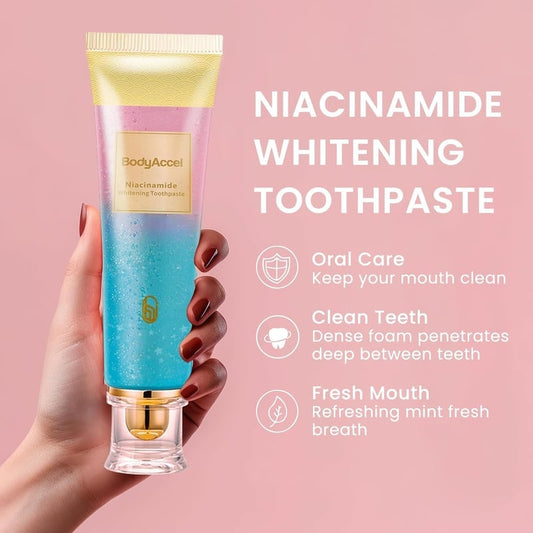 🔥BodyAccelProbiotic Whitening Toothpaste, Free of Fluoride, Nicotinamide, Anti plaque