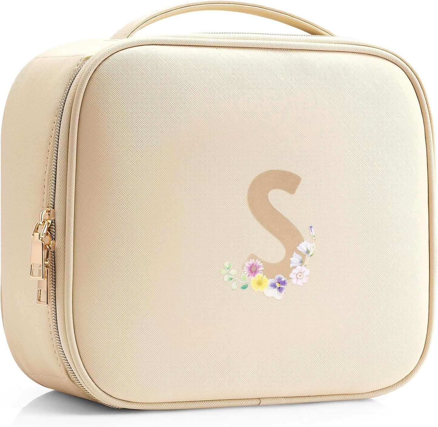 Faye | Travel Makeup Bag with Printed Initials