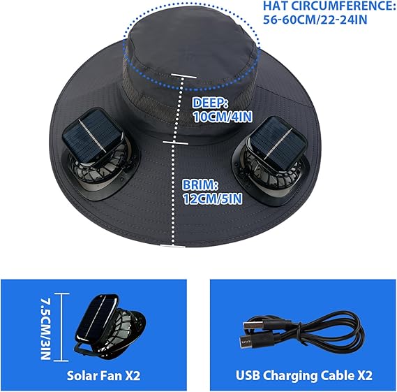 2025 New Ultralight Solar Fan Sun Hat – Lighter Than a Baseball!⚾(Only 11oz)
