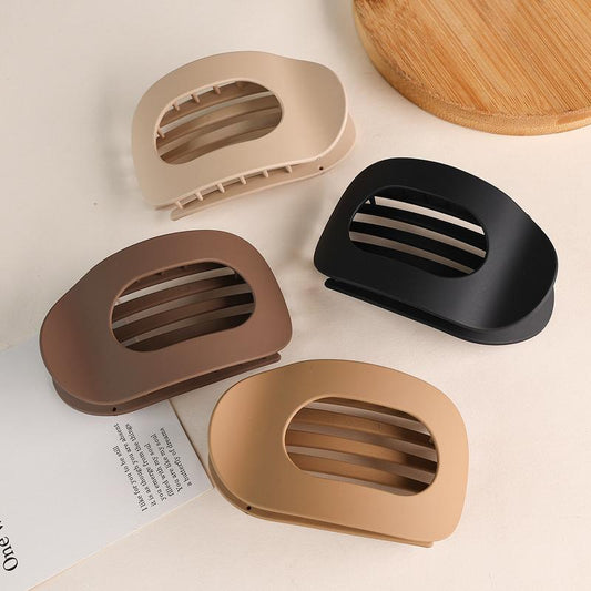 4pcs Solid Color Flat Hair Clips Set – Minimalist Acrylic Barrettes for Women